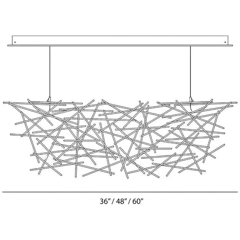 Ridgely Studio Works - Criss Cross Linear Chandelier - CC-CH-102AW-MD | Montreal Lighting & Hardware