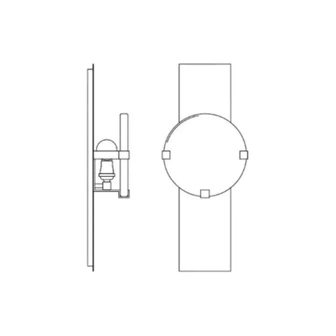 Ridgely Studio Works - Lunette Rectangular 3 Prong Wall Light - LUN-REC-3P-WS-CH-112BRZ | Montreal Lighting & Hardware