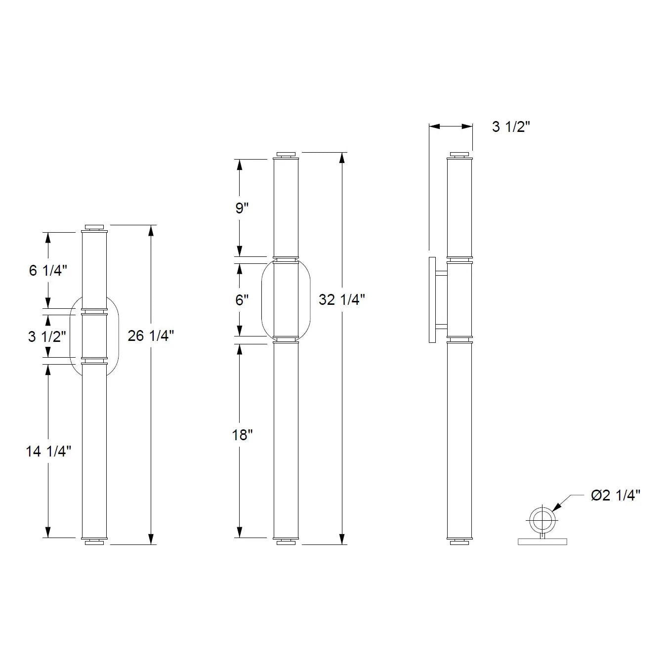 Ridgely Studio Works - Scepter S3 Wall Sconce - SCP-S3-WS-26-BNI-OWG | Montreal Lighting & Hardware
