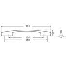 Rocheleau - R1298 Pull - POI-R1298-128-BSN | Montreal Lighting & Hardware