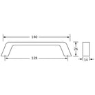 Rocheleau - R4231 Pull - POI-R4231-128-BSN | Montreal Lighting & Hardware