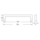 Rocheleau - R6003 Pull - POI-R6003-128-BB | Montreal Lighting & Hardware
