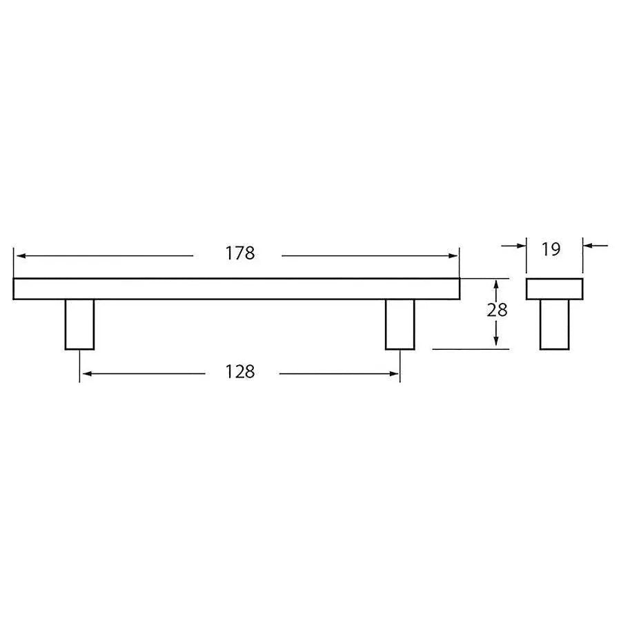 Rocheleau - R7123 Pull - POI-R7123-128-ABN | Montreal Lighting & Hardware