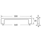 Rocheleau - R73468 Pull - POI-R73468-128-GA | Montreal Lighting & Hardware