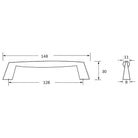 Rocheleau - R759 Pull - POI-R759-128-BNL | Montreal Lighting & Hardware