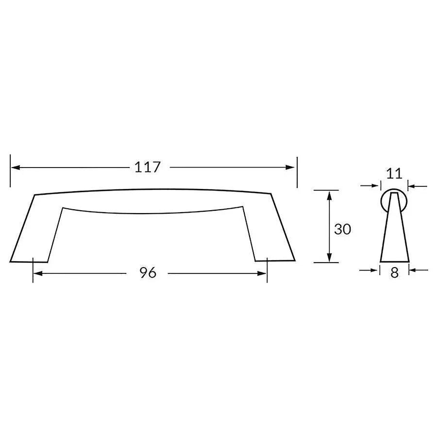 Rocheleau - R759 Pull - POI-R759-128-BNL | Montreal Lighting & Hardware