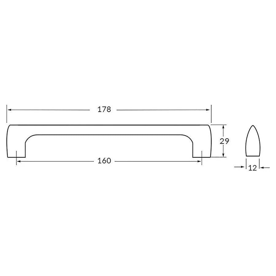 Rocheleau - R814 Pull - POI-R814-160-ABP | Montreal Lighting & Hardware