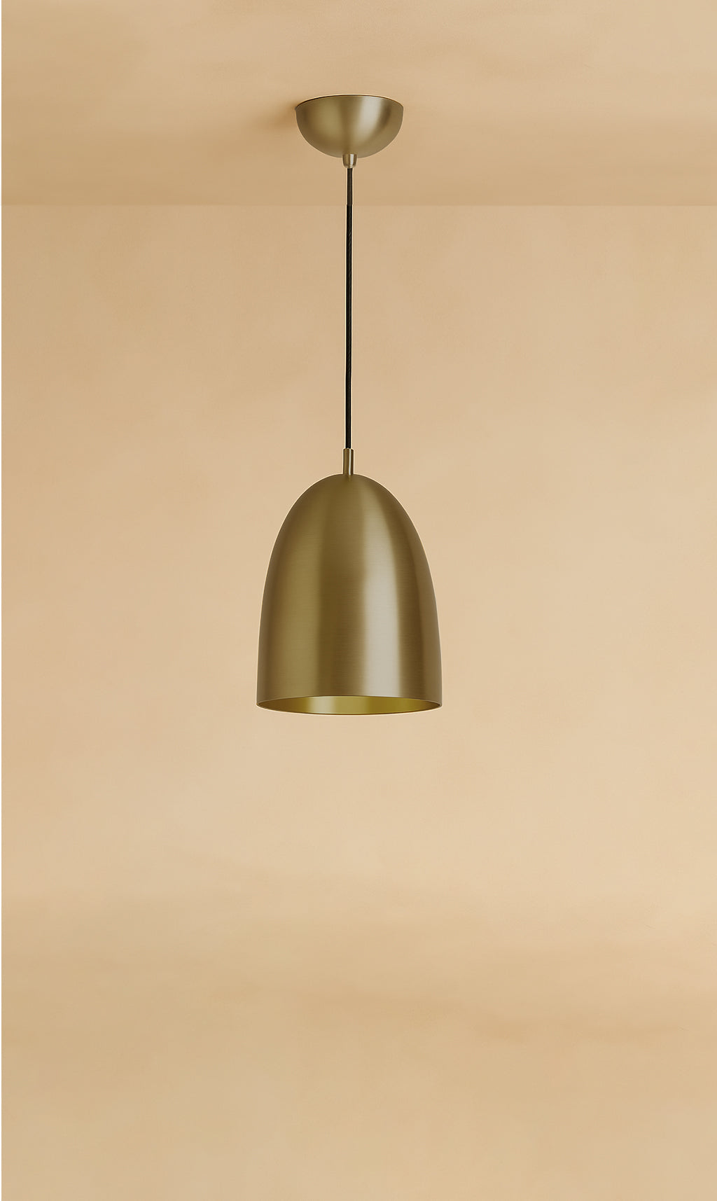 Dounia Home - DH-ROYDOMPEN-SM-NIK - Roya Dome Pendant Light - Brushed Nickel Silver