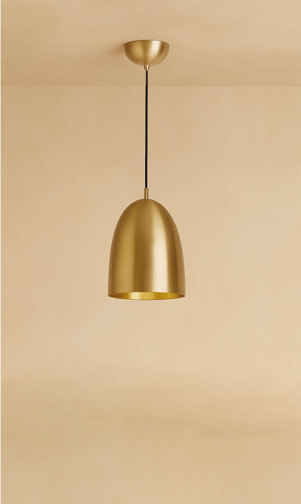 Dounia Home - DH-ROYDOMPEN-SM-BRS - Roya Dome Pendant Light - Polished Brass