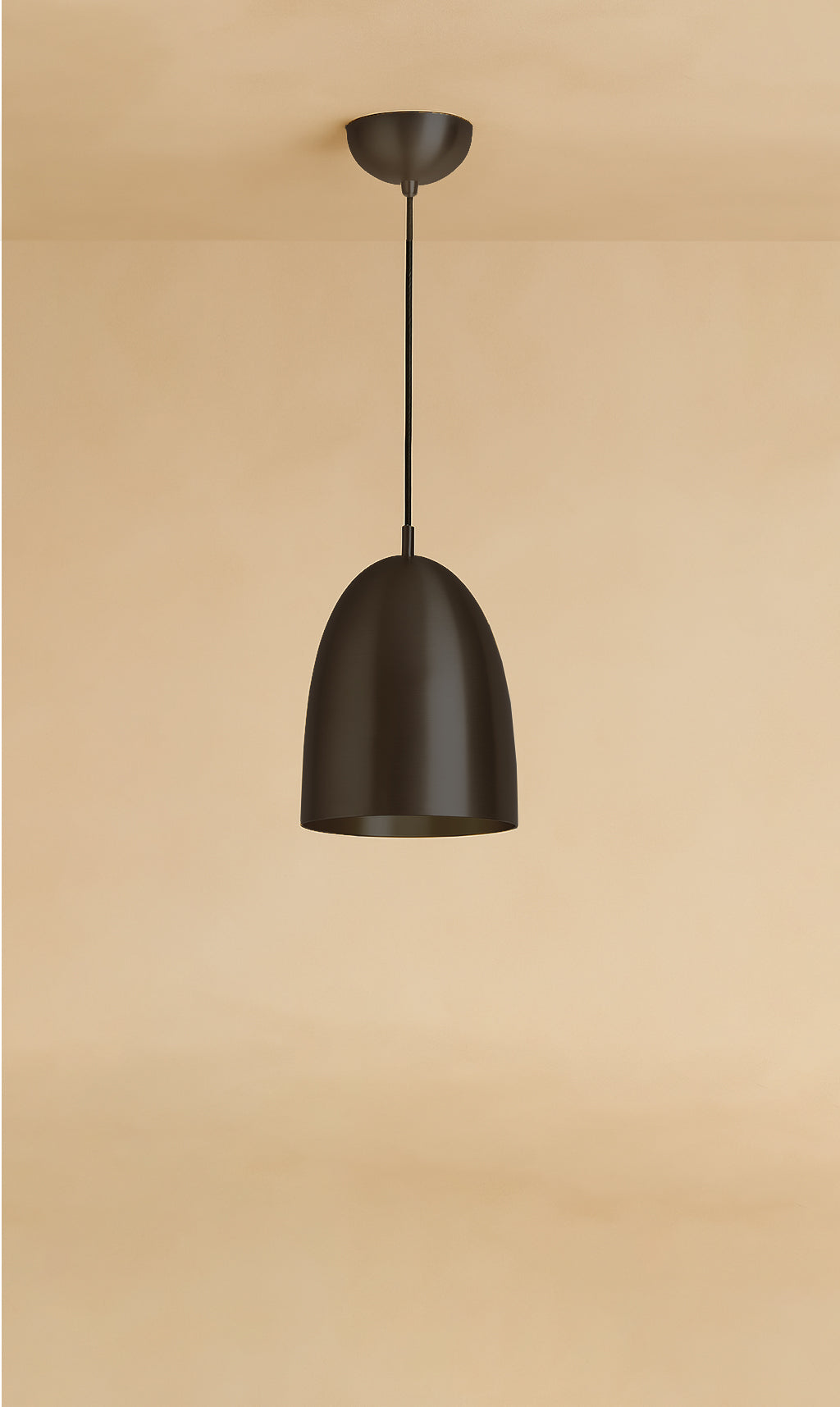 Dounia Home - DH-ROYDOMPEN-SM-AB - Roya Dome Pendant Light - Antique Brass