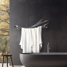 P&Bhusri S2-M-PWH-N Golden Antlers Towel Warmer in Porcelain White