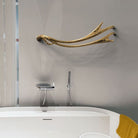 P&Bhusri S2-M-PWH-N Golden Antlers Towel Warmer in Porcelain White