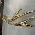 P&Bhusri S2-M-PWH-N Golden Antlers Towel Warmer in Porcelain White