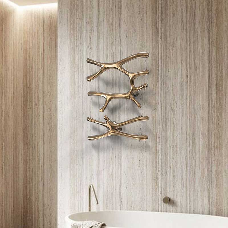 P&Bhusri S7-L-PWH-N Daphne's Branch Large Towel Warmer in Porcelain White