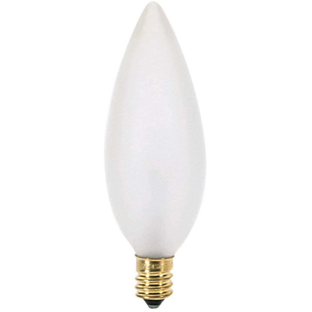 Satco Products - 25 Watt BA9 1/2 Incandescent, Frost, 2500 Average rated hours, 193 Lumens, Candelabra base, 130 Volt - A3685 | Montreal Lighting & Hardware