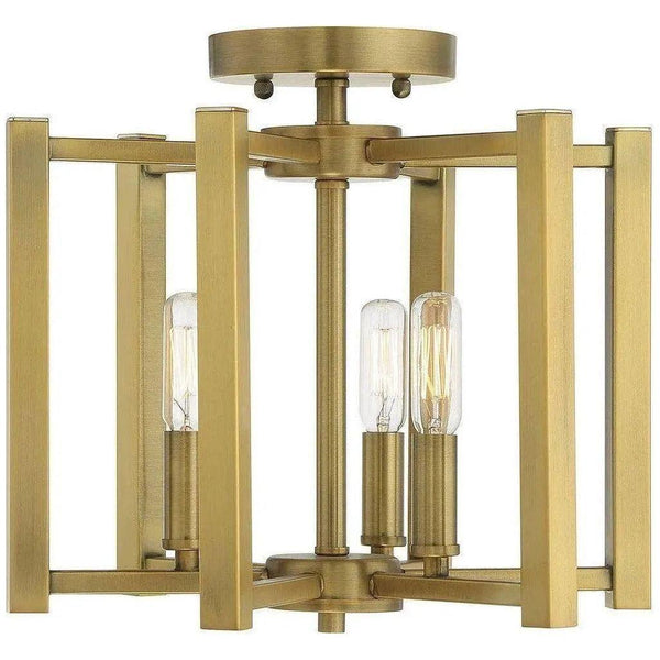 Benson Three Light Semi-Flush Mount
