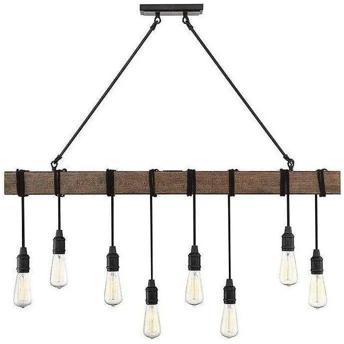 Savoy House - Burgess Eight Light Linear Chandelier - 1-990-8-41 | Montreal Lighting & Hardware