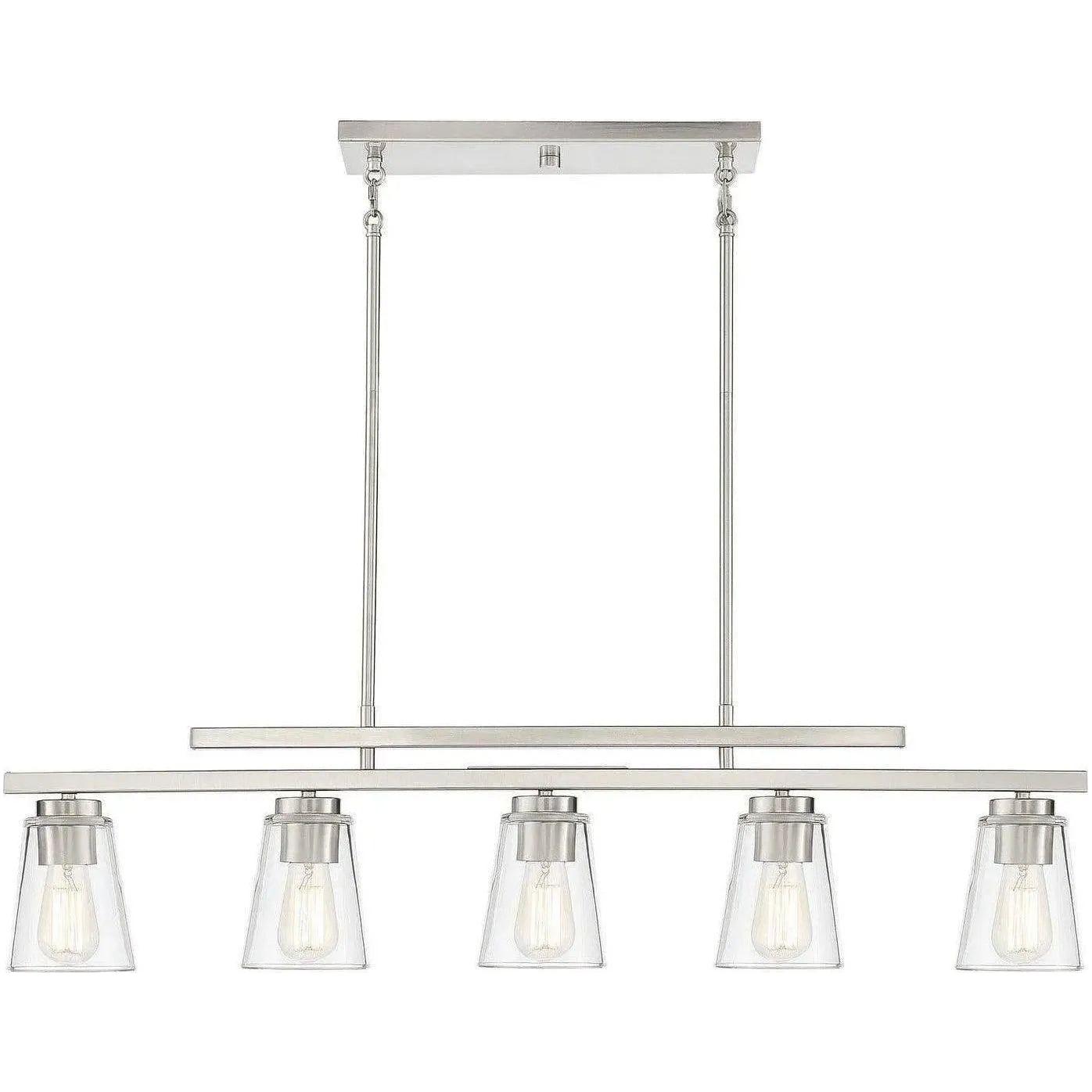 Savoy House - Calhoun Five Light Linear Chandelier - 1-1023-5-SN | Montreal Lighting & Hardware