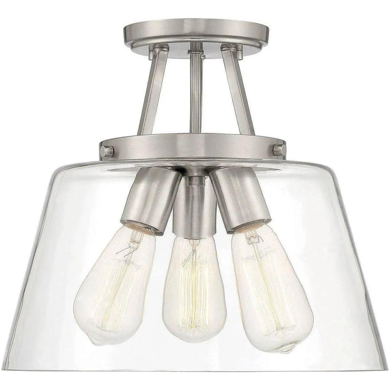 Savoy House - Calhoun Three Light Semi-Flush Mount - 6-1024-3-SN | Montreal Lighting & Hardware