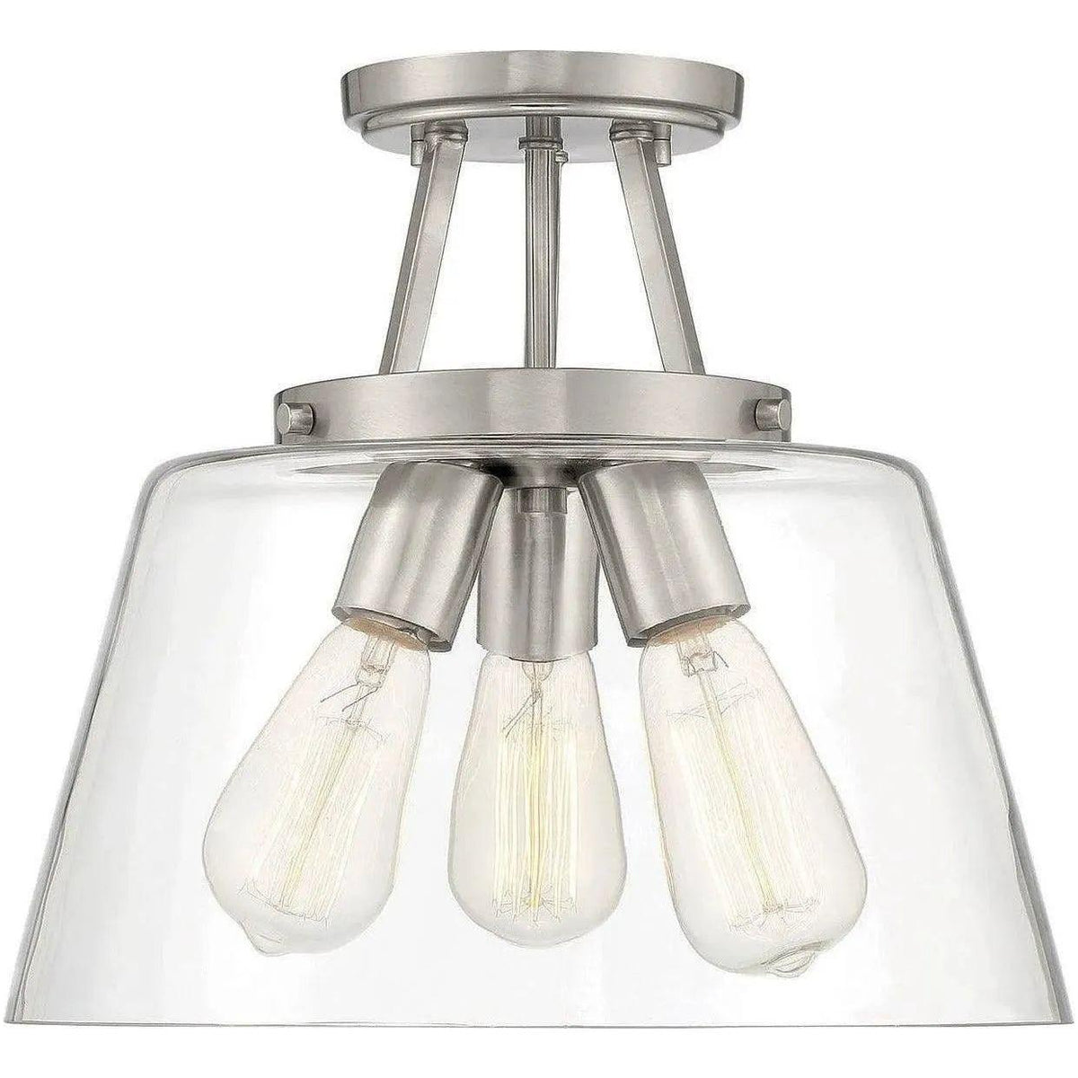 Savoy House - Calhoun Three Light Semi-Flush Mount - 6-1024-3-SN | Montreal Lighting & Hardware