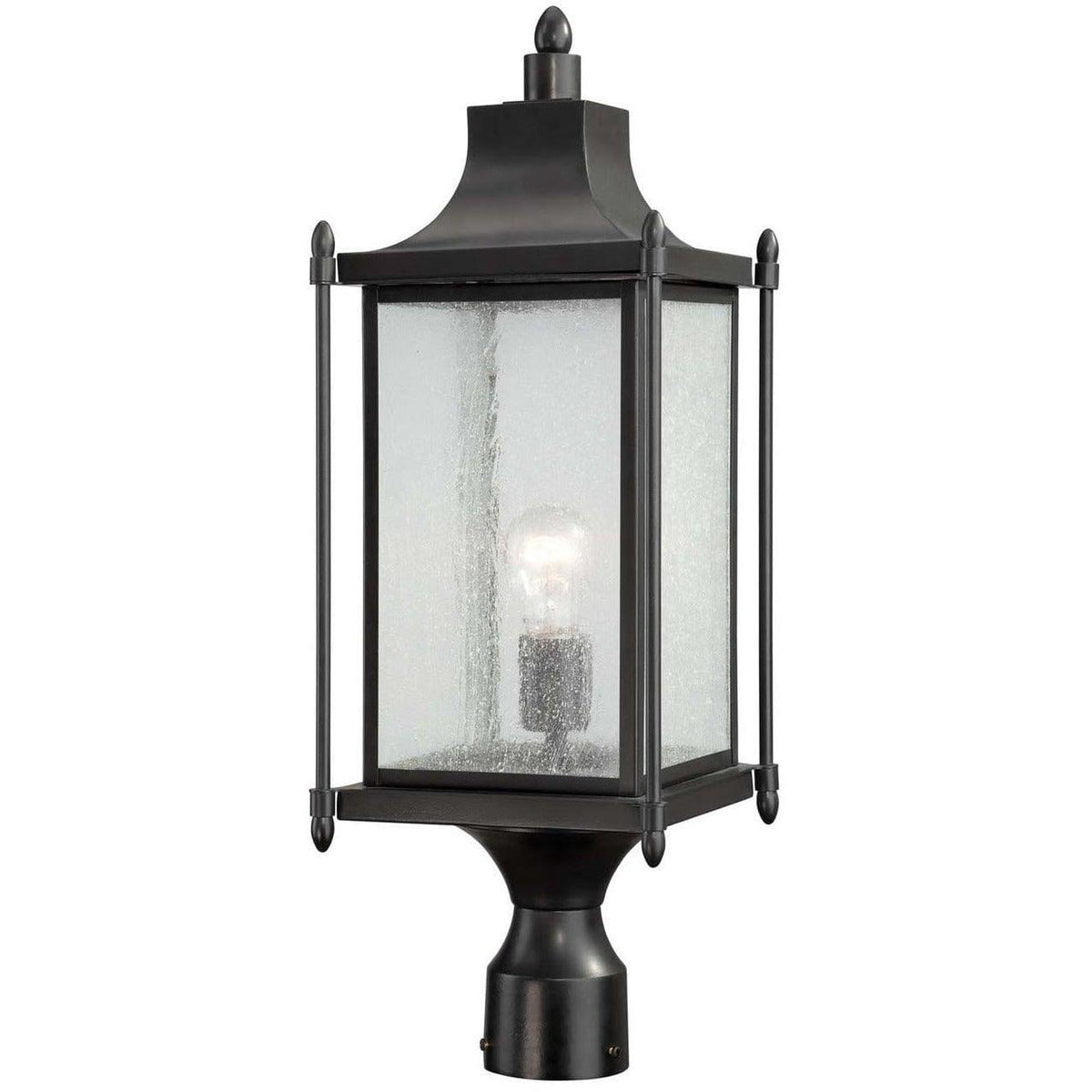 Savoy House - Dunnmore One Light Post Lantern - 5-3454-BK | Montreal Lighting & Hardware