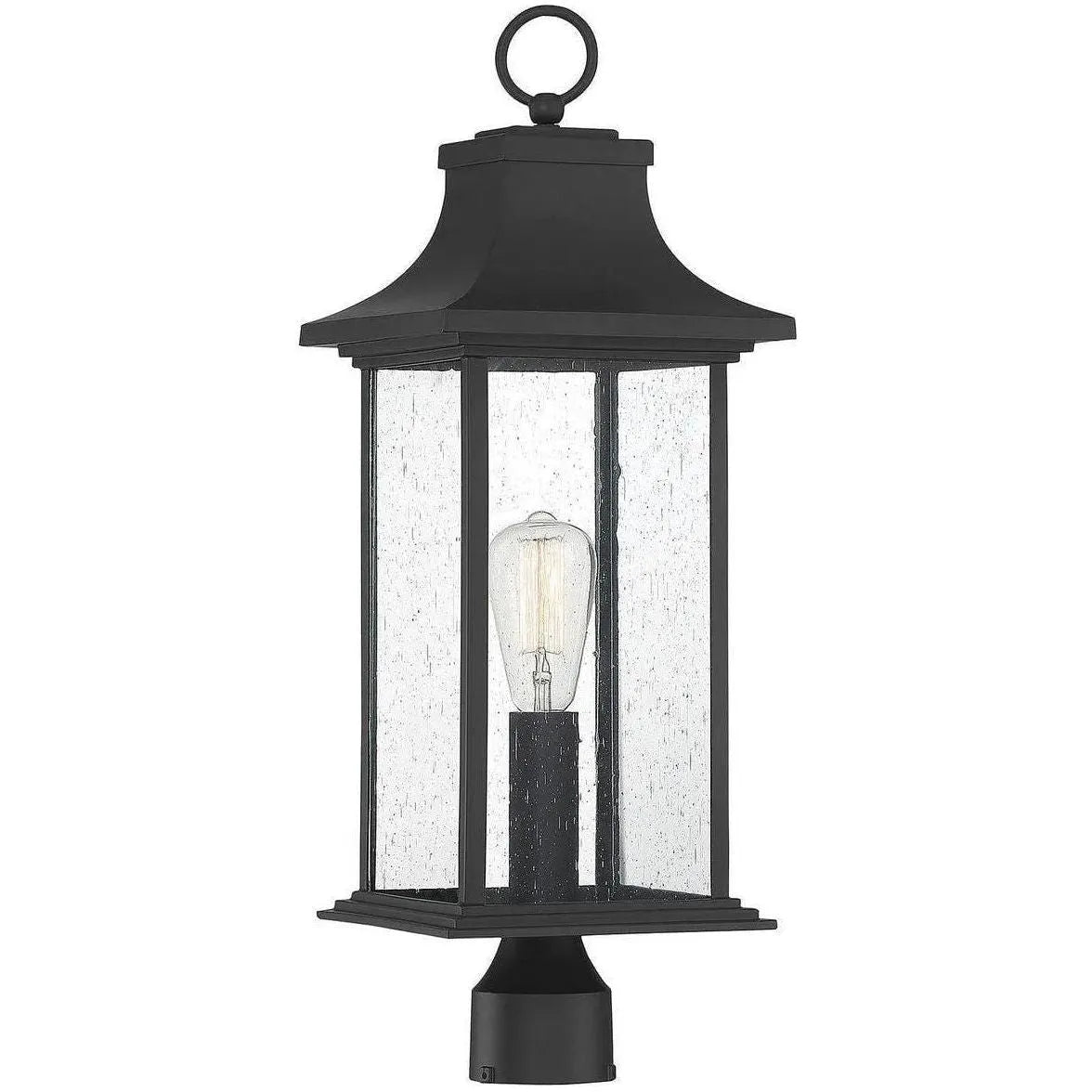 Savoy House - Hancock One Light Post Lantern - 5-454-BK | Montreal Lighting & Hardware