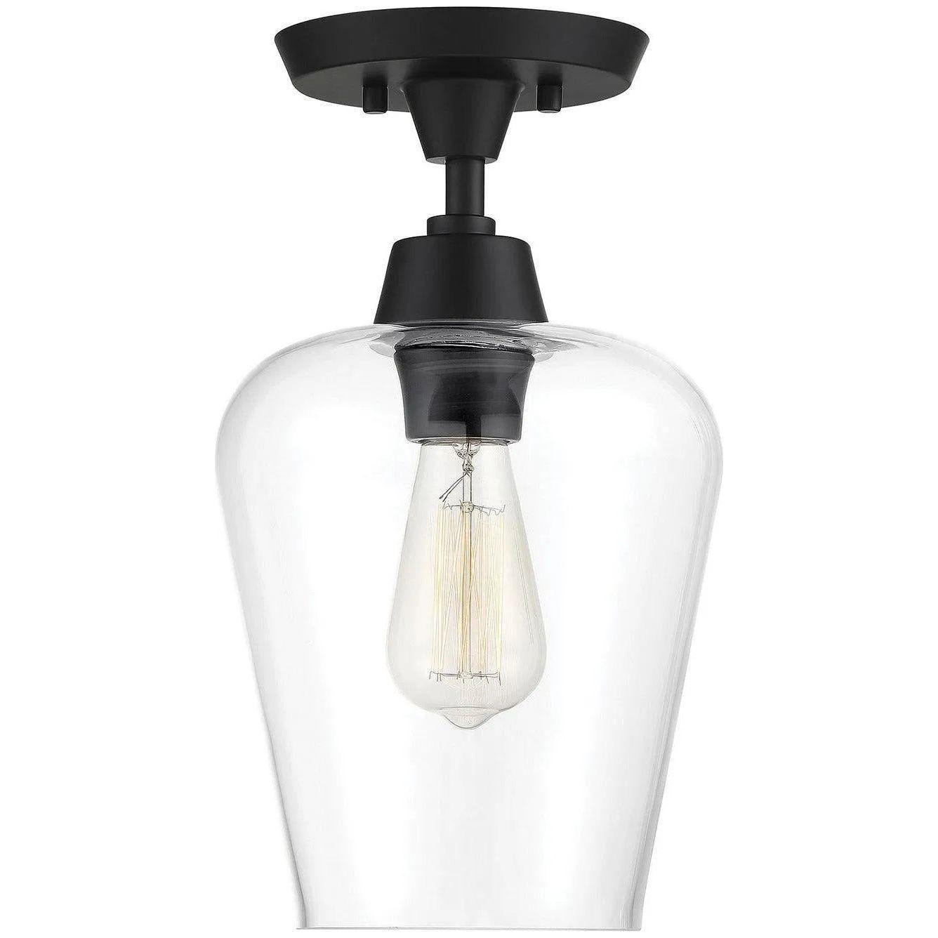 Savoy House - Octave One Light Semi-Flush Mount - 6-4037-1-BK | Montreal Lighting & Hardware
