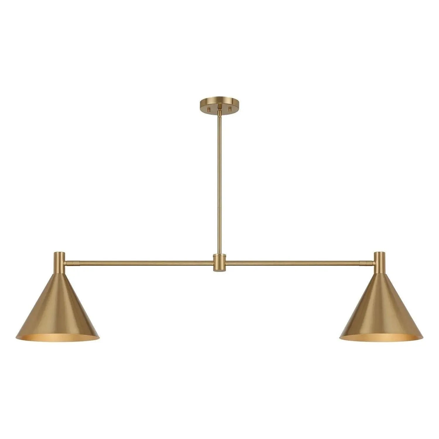 Savoy House - 1-8005-2-127 - Two Light Linear Chandelier - Pharos - Noble Brass