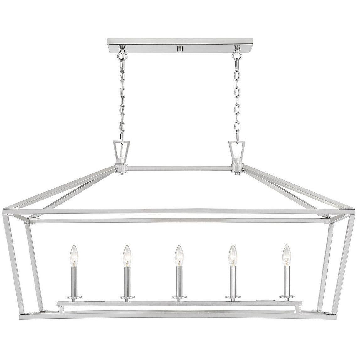 Savoy House - Townsend Five Light Linear Chandelier - 1-324-5-SN | Montreal Lighting & Hardware