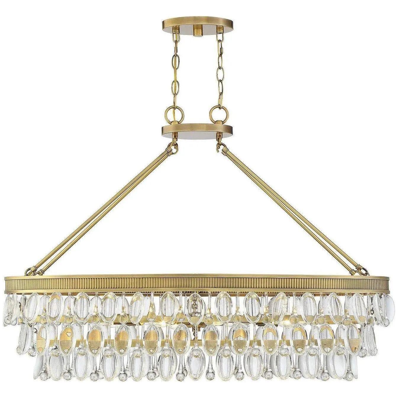 Savoy House - Windham Eight Light Linear Chandelier - 1-8702-8-322 | Montreal Lighting & Hardware