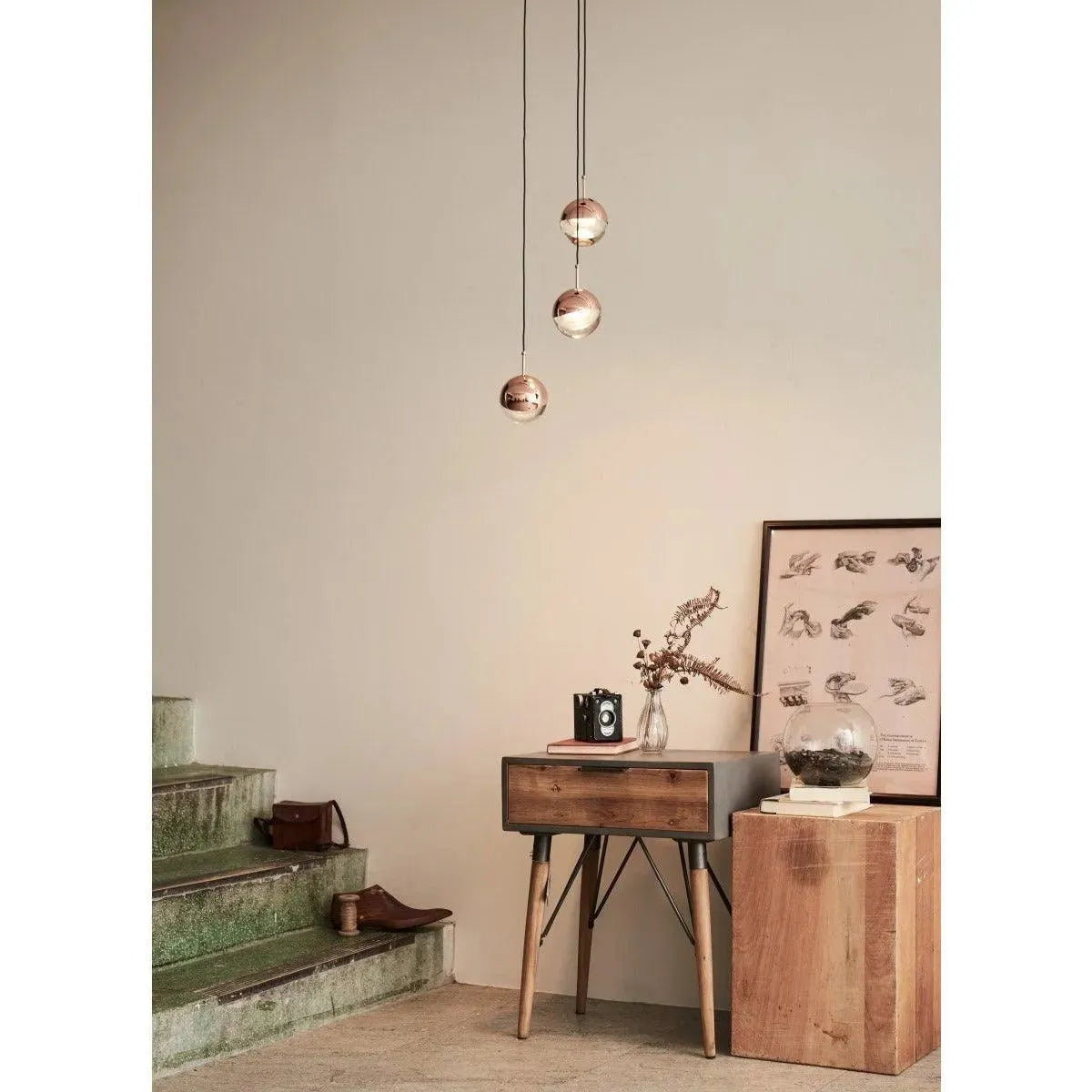 Seed Design - Dora Pendant Light 3 - SLD-1010P3-CPR | Montreal Lighting & Hardware