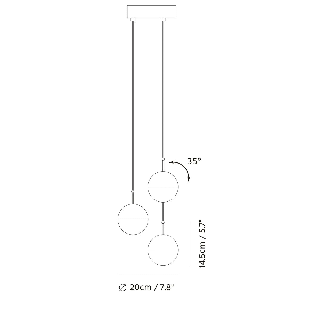 Seed Design - Dora Pendant Light 3 - SLD-1010P3-CPR | Montreal Lighting & Hardware