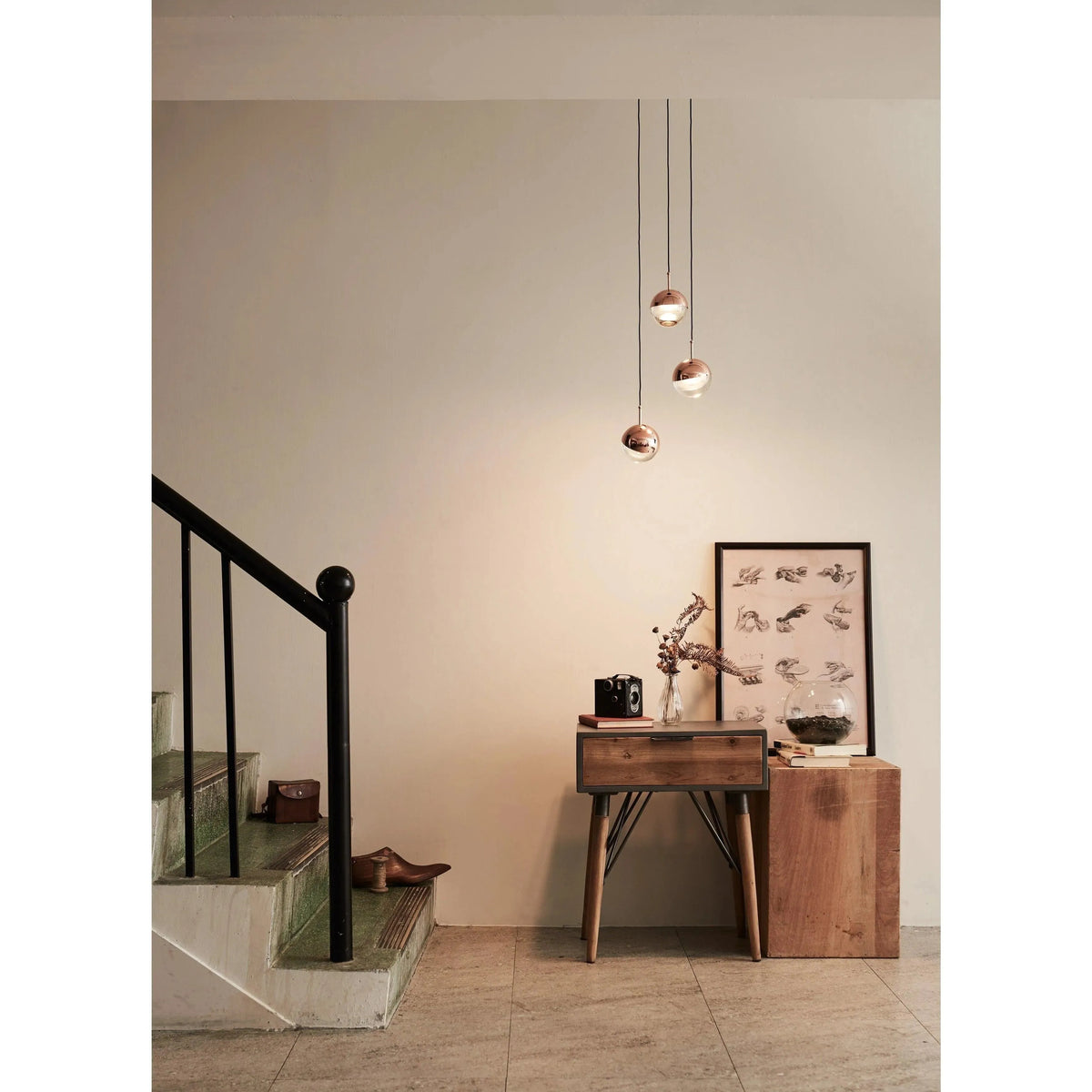 Seed Design - Dora Pendant Light 3 - SLD-1010P3-CPR | Montreal Lighting & Hardware