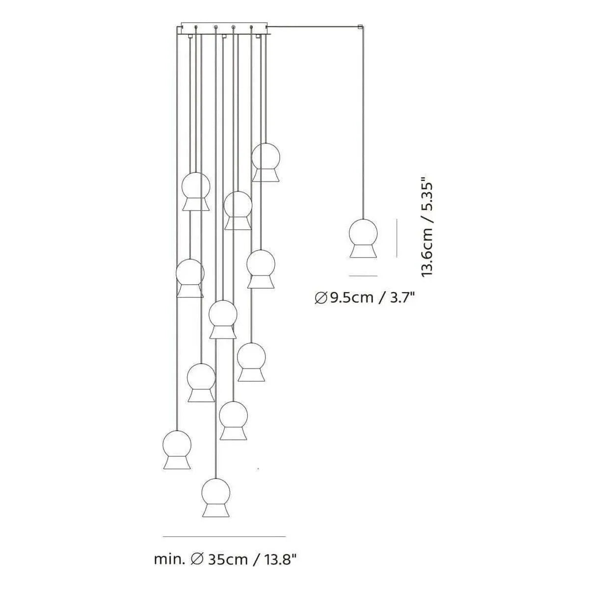Seed Design - Fuji Pendant Light 12 - SLD-1011PF12-BK | Montreal Lighting & Hardware