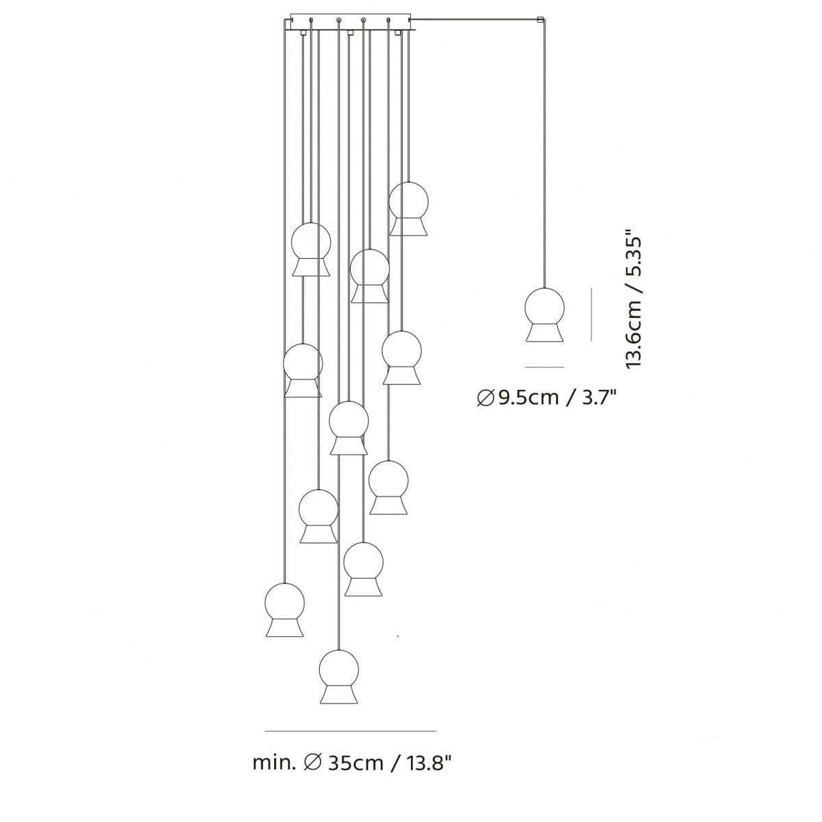 Seed Design - Fuji Pendant Light 12 - SLD-1011PF12-BK | Montreal Lighting & Hardware