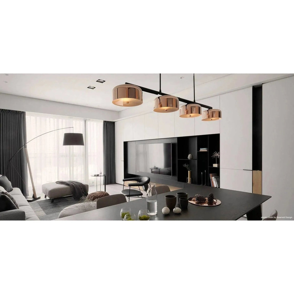 Seed Design - Lalu+ Pendant Light - SQ-250MCTR4-CPR | Montreal Lighting & Hardware