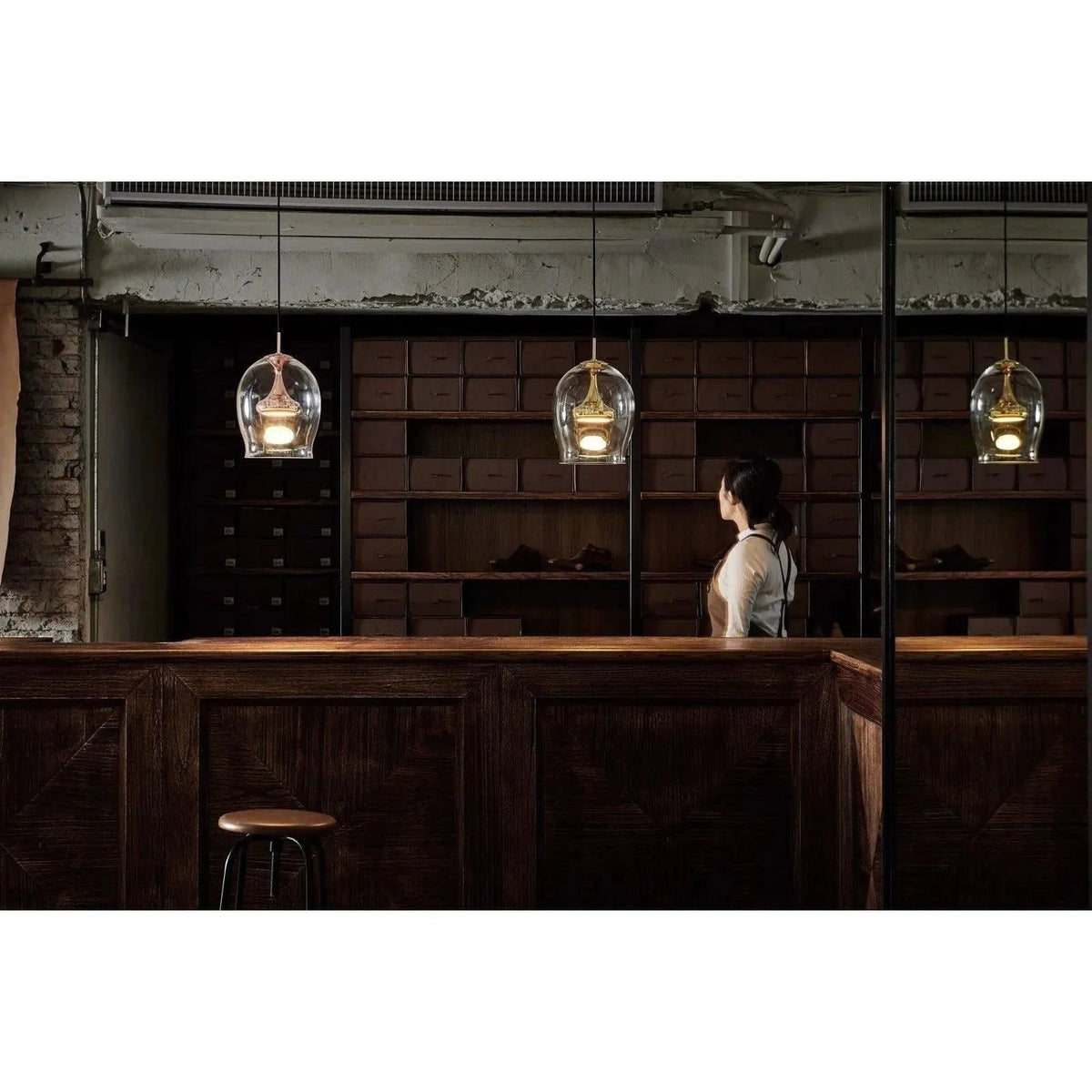 Seed Design - Moai Pendant Light - SLD-201P-BRS | Montreal Lighting & Hardware