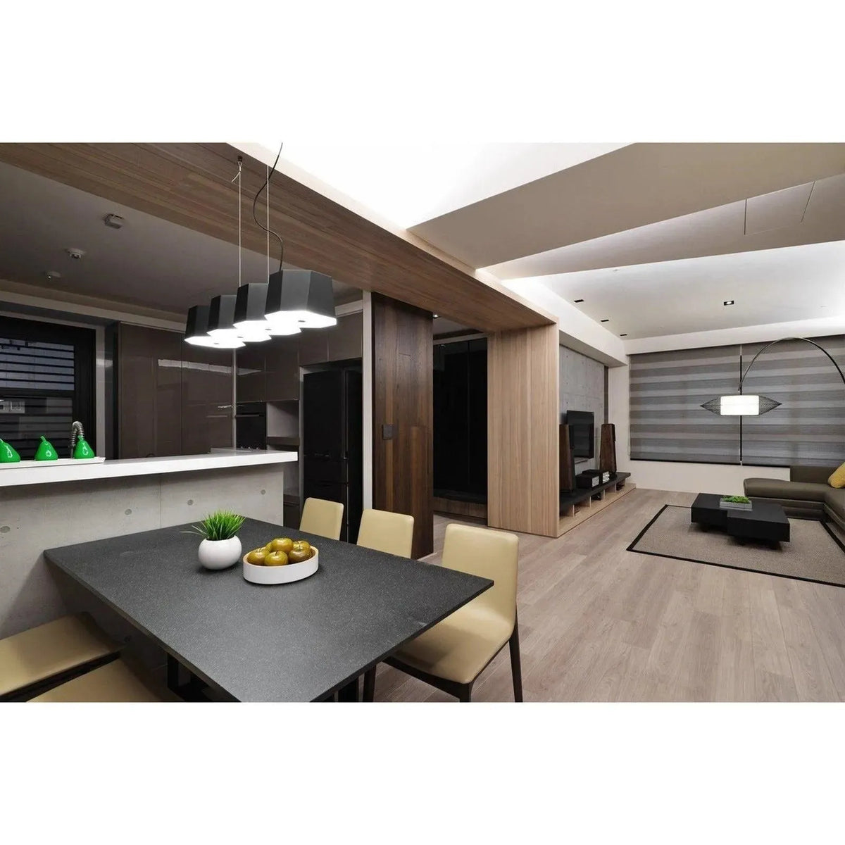 Seed Design - Zhe Pendant Light 4 - SQ-2322MPL4-BK | Montreal Lighting & Hardware