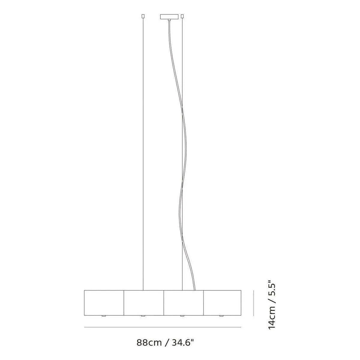 Seed Design - Zhe Pendant Light 4 - SQ-2322MPL4-BK | Montreal Lighting & Hardware