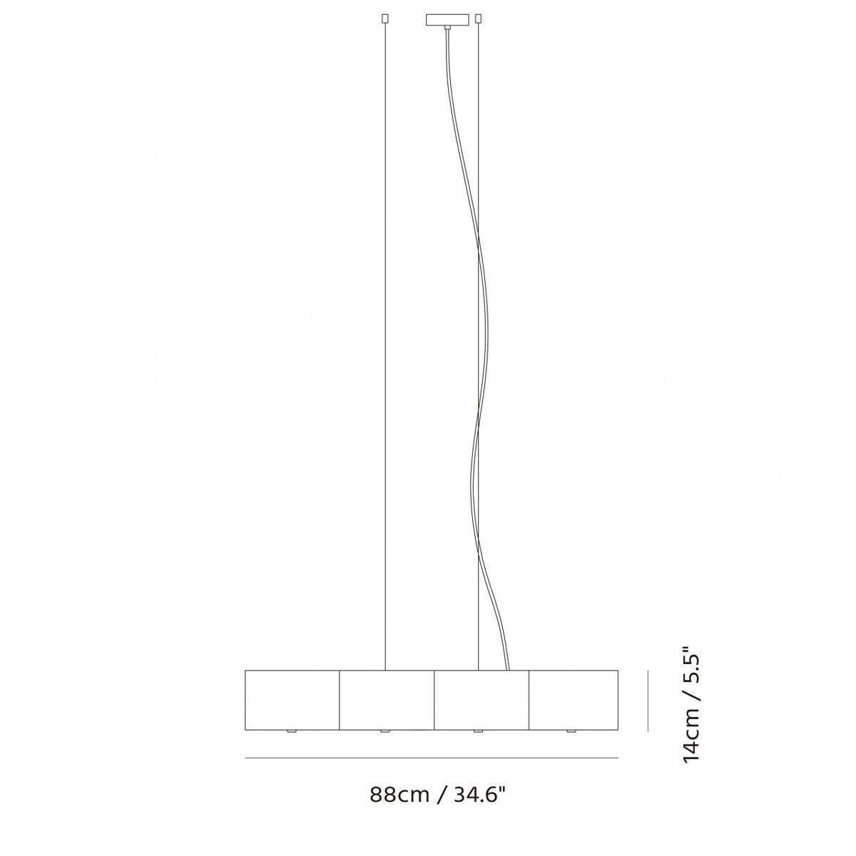 Seed Design - Zhe Pendant Light 4 - SQ-2322MPL4-BK | Montreal Lighting & Hardware