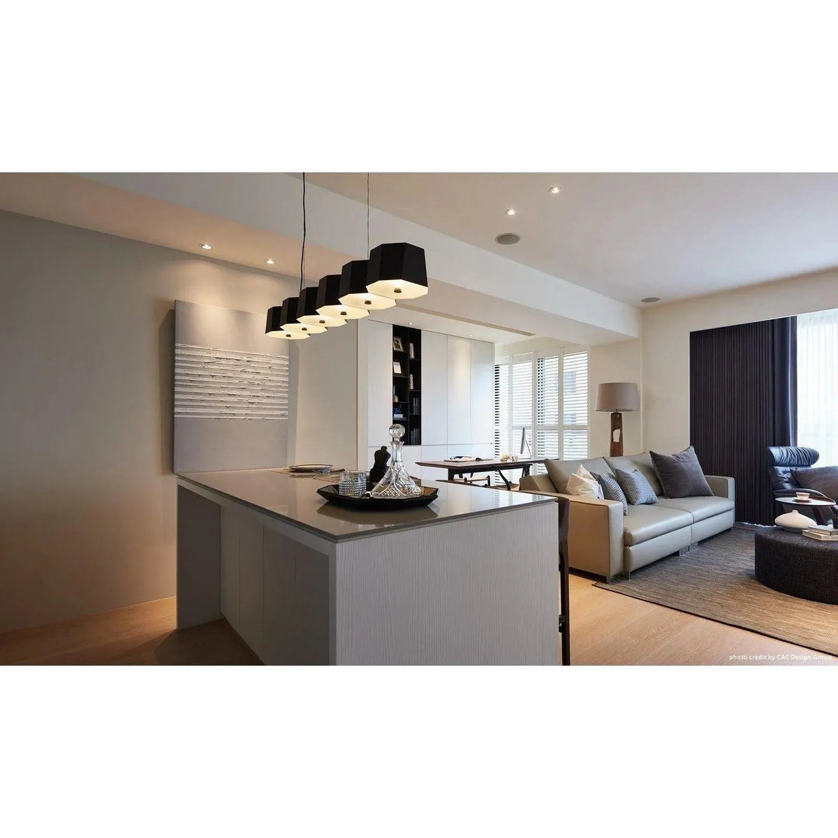 Seed Design - Zhe Pendant Light 6 - SQ-2322MPL6-BK | Montreal Lighting & Hardware