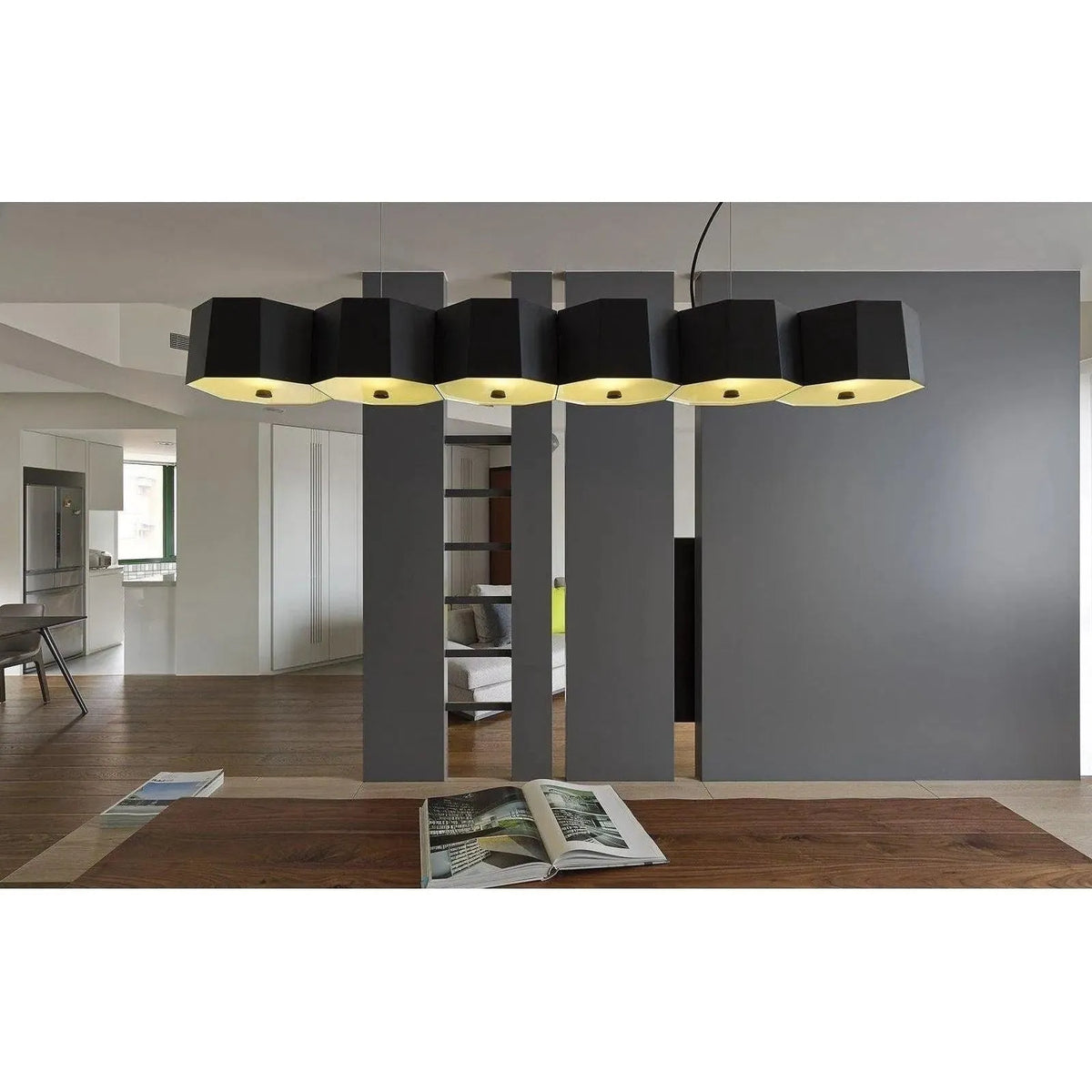 Seed Design - Zhe Pendant Light 6 - SQ-2322MPL6-BK | Montreal Lighting & Hardware