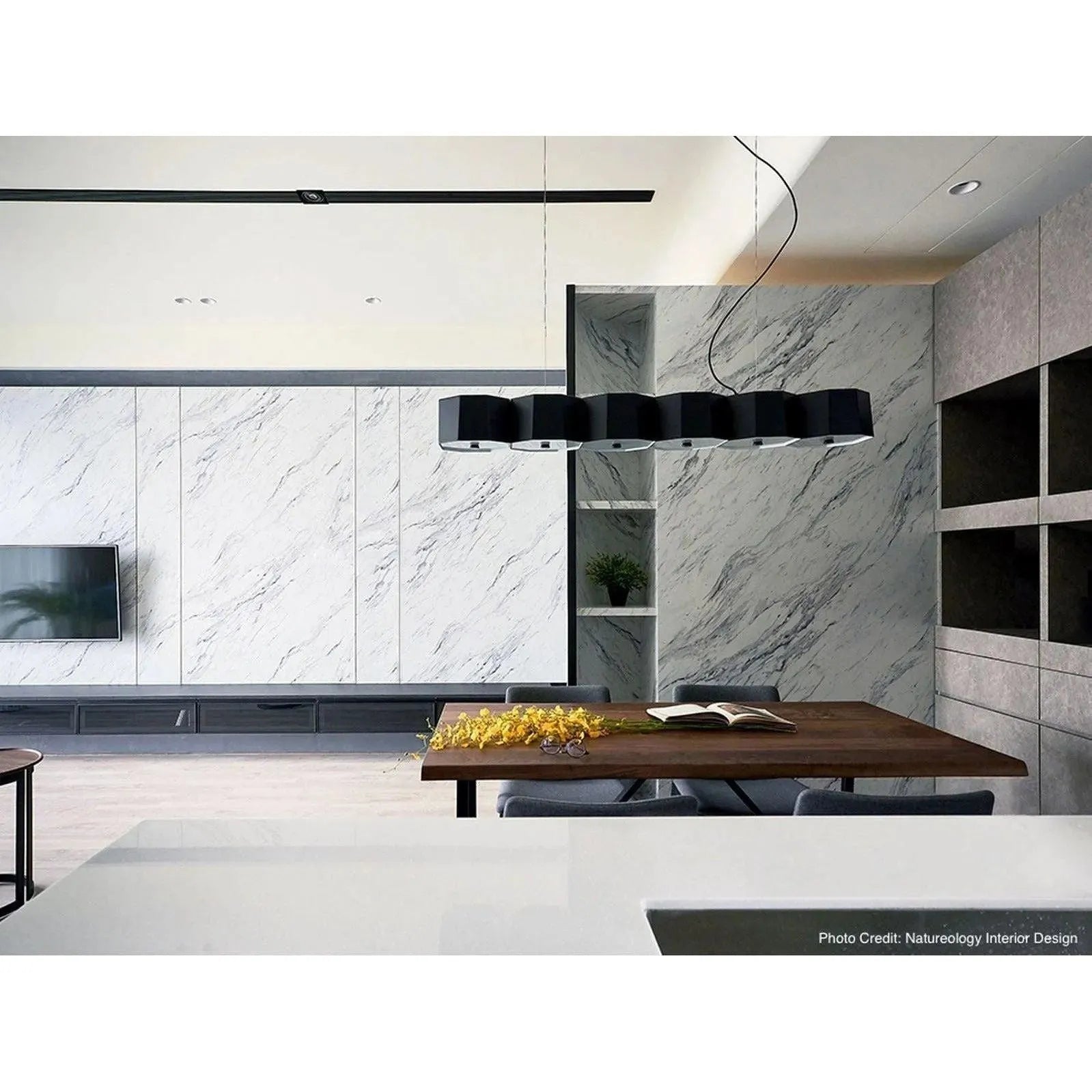 Seed Design - Zhe Pendant Light 6 - SQ-2322MPL6-BK | Montreal Lighting & Hardware