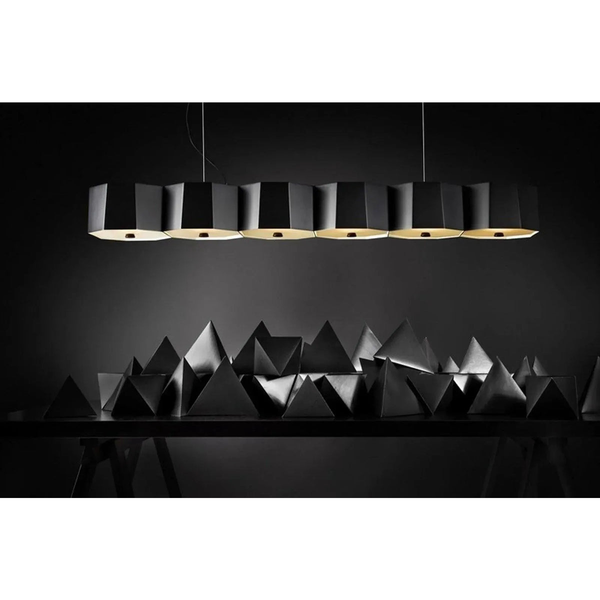 Seed Design - Zhe Pendant Light 6 - SQ-2322MPL6-BK | Montreal Lighting & Hardware