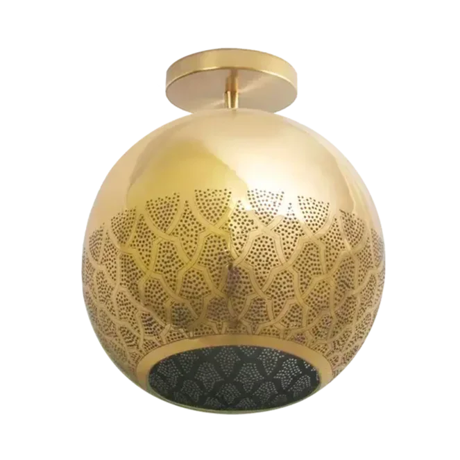 Dounia Home - DH-NURREVSEM-SM-BRS - NUR REVERSED SEMI-FLUSH LIGHT - Polished Brass