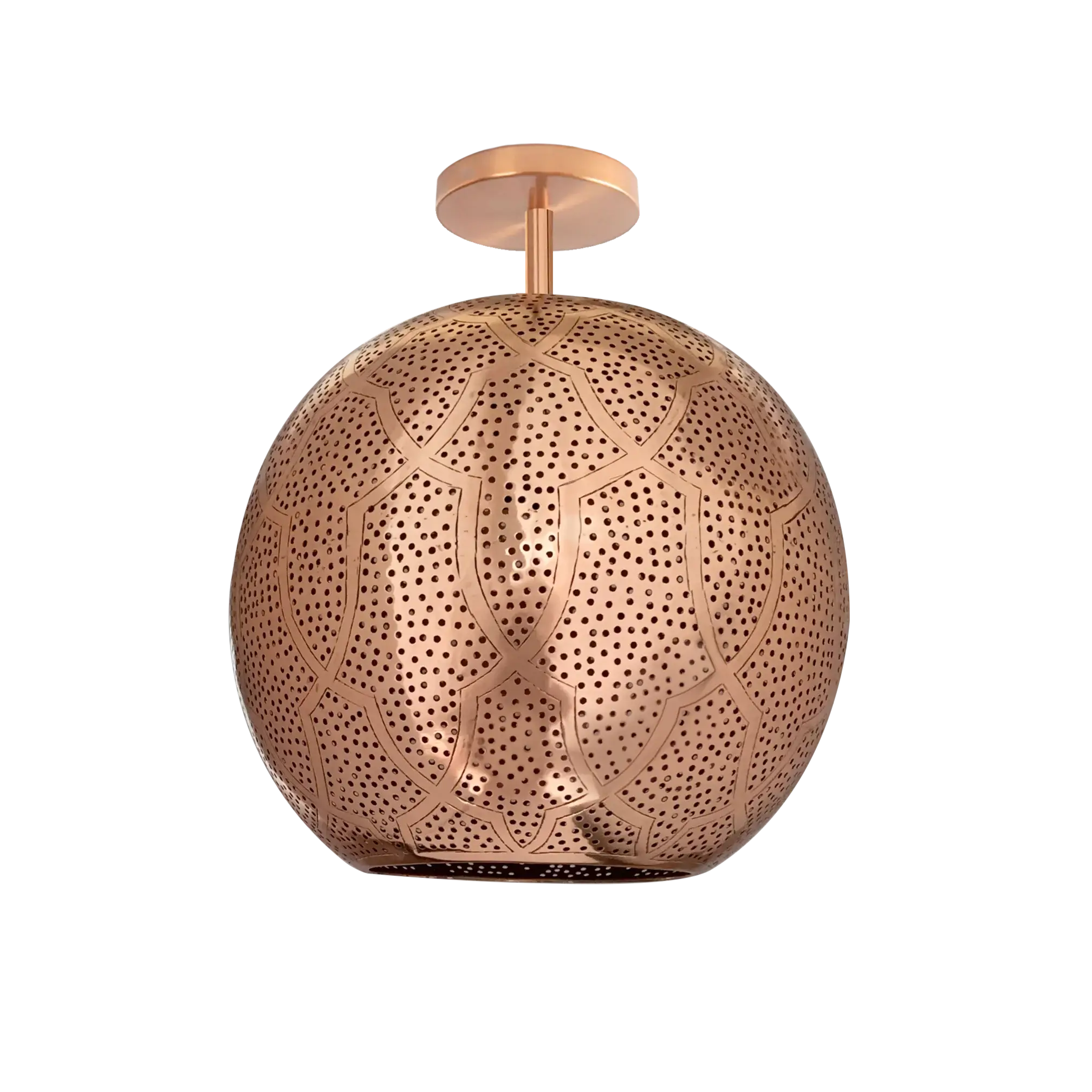 Dounia Home - DH-ARISEMFLU-SM-AB - Aria Semi-flush Mount - Antique Brass