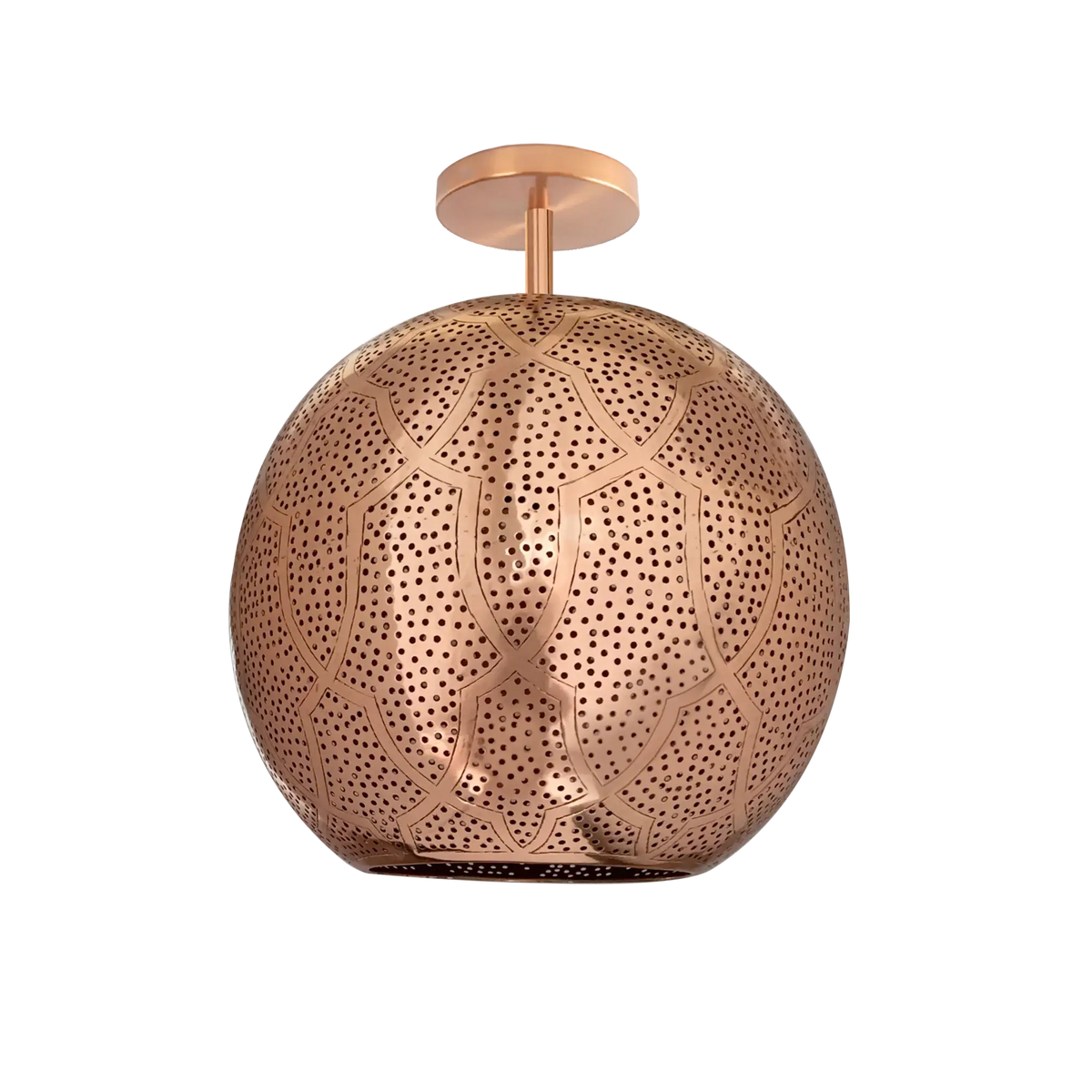 Dounia Home - DH-ARISEMFLU-SM-AB - Aria Semi-flush Mount - Antique Brass