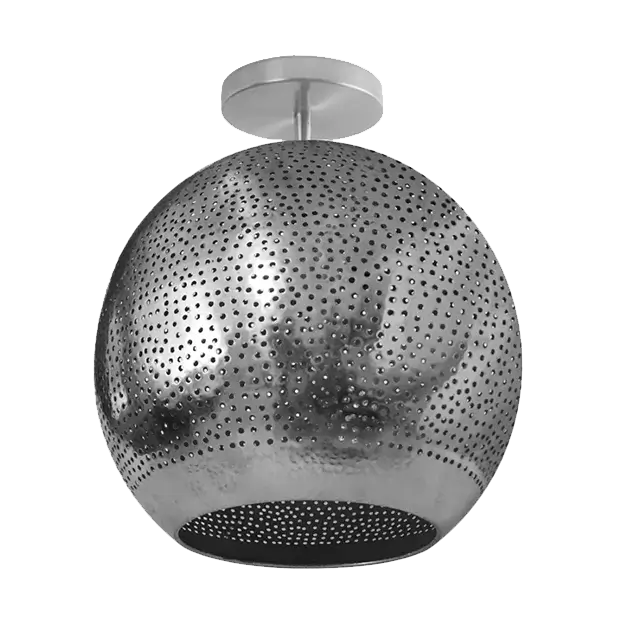 Dounia Home - DH-SHASEMFLU-MD-NIK - Shams Semi-Flush - Brushed Nickel Silver