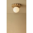 Dounia Home - DH-SHAINLFLU-SM-WOD - Shaa Inlay Flush Mount - Walnut/Resin