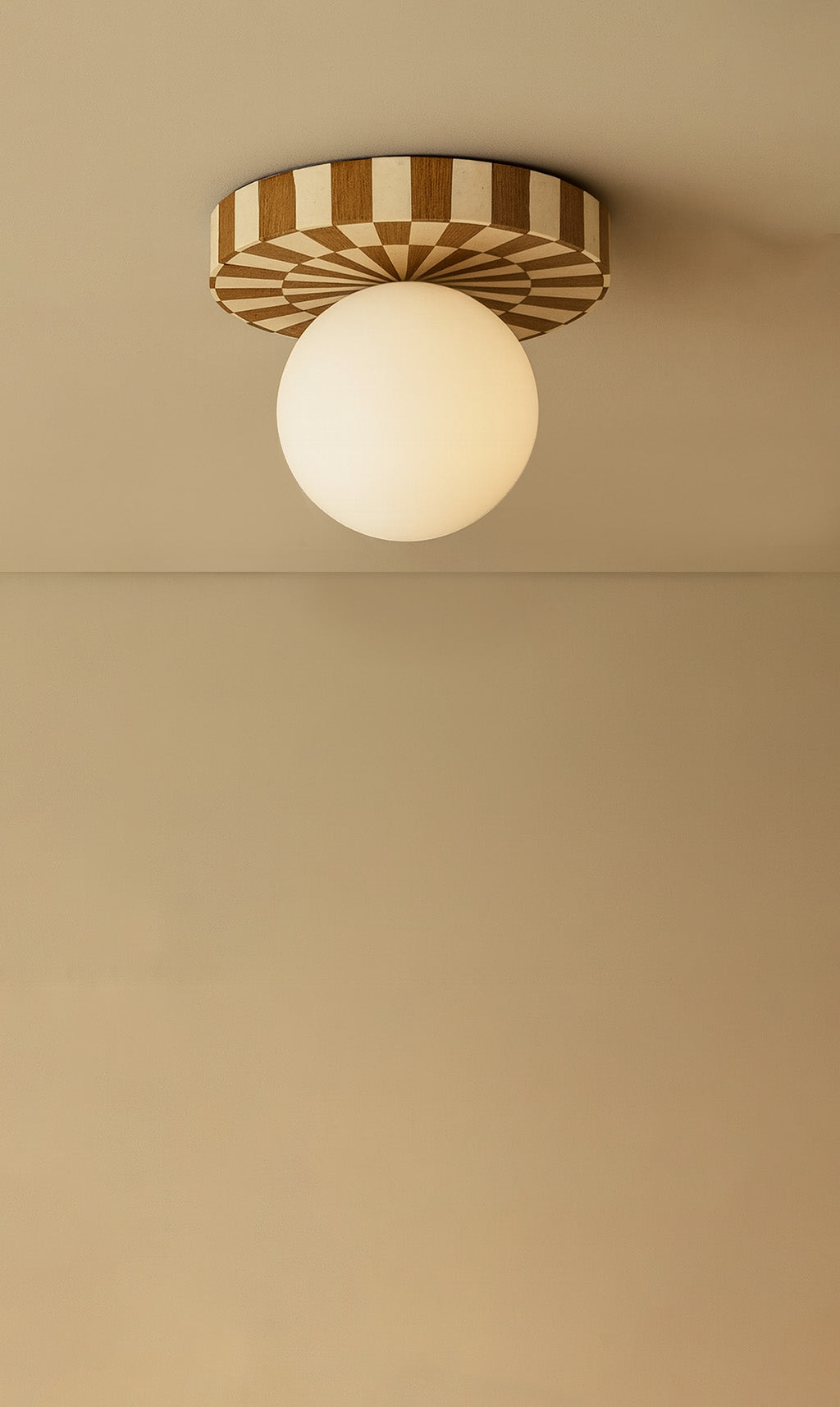 Dounia Home - DH-SHAINLFLU-SM-WOD - Shaa Inlay Flush Mount - Walnut/Resin